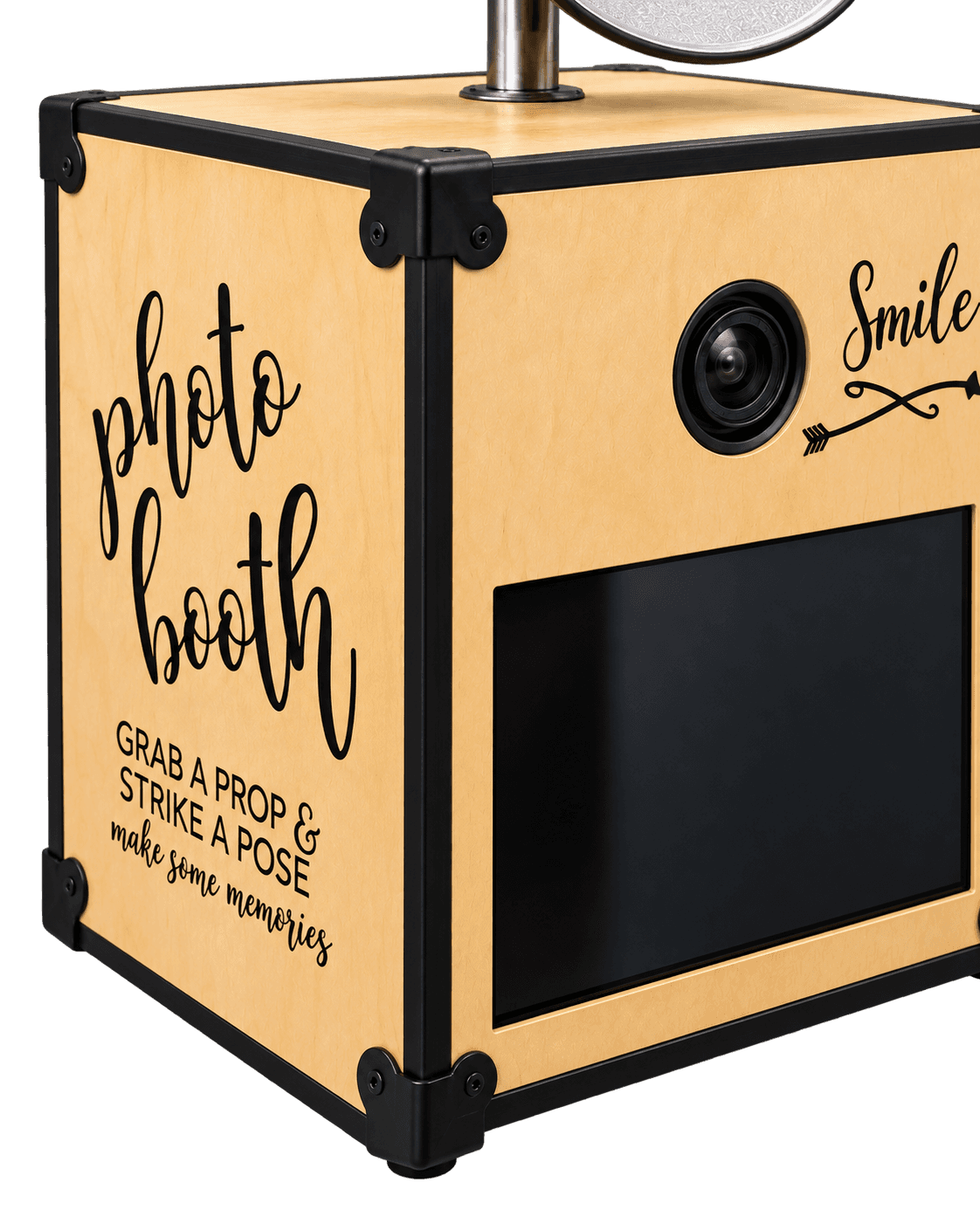 Fotobox Lütje KnipsKasten mit Holzgehäuse, DSLR-Kamera, Touchdisplay und Studioblitz